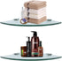 decorstat 2 Pack 8MM-Thick Corner Glass Shower Caddy Tempered Glass Shelf No Drilling Wall Mount Corner Mounted Shelves