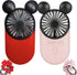 Cute Personal Mini Fan 2 Pack, Handheld & Portable USB Rechargeable with LED Light, 3 Adjustable Speeds (Red+Pink)