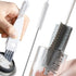 Bottle Cleaning Brush Set, 3pcs Long Handle Silicone Cleaner Brushes + Thermos Lid Cup Brush + Drinking Straw Brush