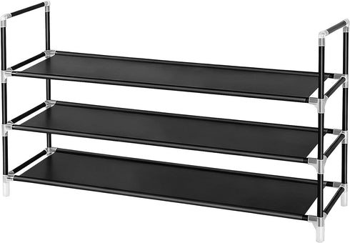 XSBAIHUO Shoe Rack - 3-Tier Non-Woven Stackable Shoe Shelves for Entryway, Closet, Bathroom