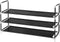 XSBAIHUO Shoe Rack - 3-Tier Non-Woven Stackable Shoe Shelves for Entryway, Closet, Bathroom