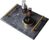 Black Real Marble Tray with Golden Handle, Decorative Natural Stone Tray for Bathroom, Kitchen, Vanity, Nightstand