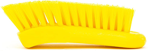 6 Inches, SPARTA Plastic Cutting Board Scrub Brush with Hanging Hole for Washing Cutting Boards, Yellow