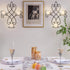 Set 2, 14.4"11.8" Wall Candle Sconce Holder of Metal Wall Sconces Decor Hanging Wall Mounted Candle Stick Holder, Black