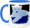 3dRose "Icy Blue Polar Bear" Two Tone Blue Mug, 11 oz, Animal Art, Multicolor