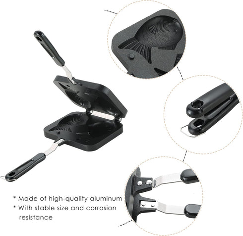 MAOPINER Taiyaki Fish Shape Cake Pan, Waffle Cake Maker for Home DIY Cooking Party Dessert