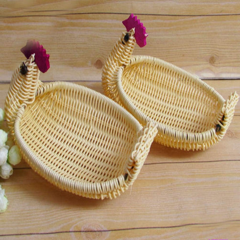 SEWACC Woven Storage Baskets, 3 Pcs Rattan Woven Fruit Basket, Decorative Bowl for Home Kitchen