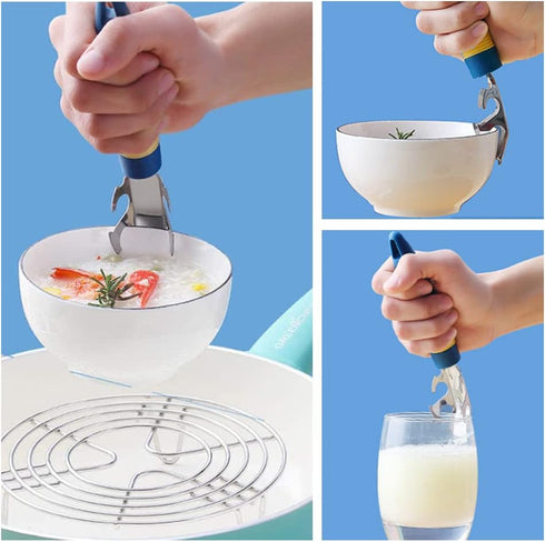 Anti-Hot Plate Gripper, Stainless Steel Bowl Clip for Lifting Hot Plates or Bowls with Food
