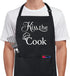 Xornis 100% Cotton Funny Apron with 2 Pockets - Adjustable Bib Black Apron for Men Women BBQ Grilling Gifts Cooking