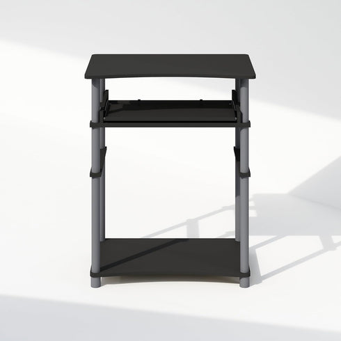Furinno Home Office Writing Desk Computer Desk with Keyboard Tray Black/Grey