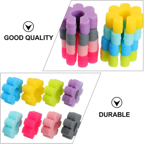 UPKOCH Flower Glass Markers, 16pcs Floral Wine Charms for Drink Markers, Silicone Flower Party Drink Charms