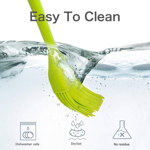 Silicone Basting Pastry Brush - Cooking Brush for Oil, Sauce, Butter Marinades, Food Brushes for BBQ Grill Kitchen