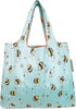 allydrew (Set 2), Foldable Tote Nylon Reusable Grocery Bag of Bumble Bees