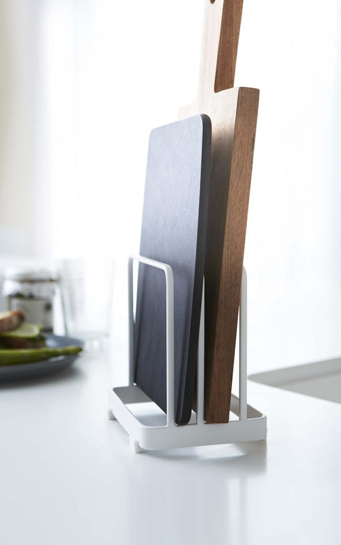 Yamazaki Home Plate Cutting Board Stand, Kitchen Storage Rack Holder Organizer