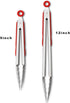 304 Stainless Steel Kitchen Cooking Tongs, 9" and 12" Set of 2, Sturdy Grilling Barbeque Locking Food Tongs