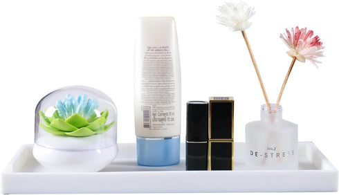 Bloss 11.8" Counter Tray Set for Bathroom/Kitchen, Silicone Tray for Soap, Sponge, Perfume, Jewelry, Candle, Key