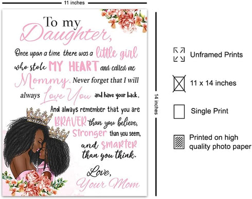 11x14 Black Girl Nursery Wall Art LARGE - African American Art - Inspirational Quotes - Positive Sayings - Cute Baby