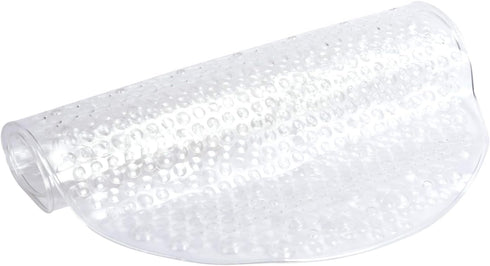 iDesign Circlz PVC Non-Slip Bath Mat, Suction for Shower, Bathtub, 27.2" x 15.4" x .3" - Clear