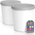 BALCI Premium Ice Cream Containers (2 Pack - 1 Quart Each), Freezer Storage Tubs with Lids for Ice Cream, Sorbet,