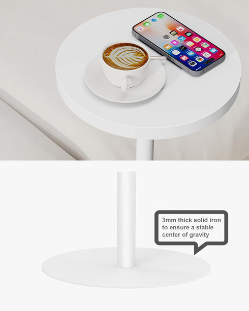 TB01BW065 TUTOTAK Tall Round Side Table, Small End Table, Beside Table, Drink Table, Pedestal Side Table, livingroom
