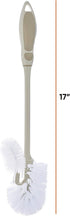 Pack (3) Toilet Bowl Brushes with Lip Beige, Multi Toilet Brush Scrub Under Rim, Bathroom Cleaner Scrubber, Heavy Duty
