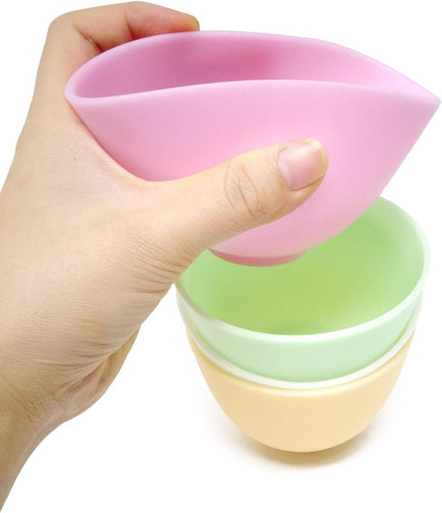 Honbay 4PCS Silicone Mixing Bowl, Prep and Serve Bowls for Mixing Facial Mask or Holding Ingredients, 10×6.8CM