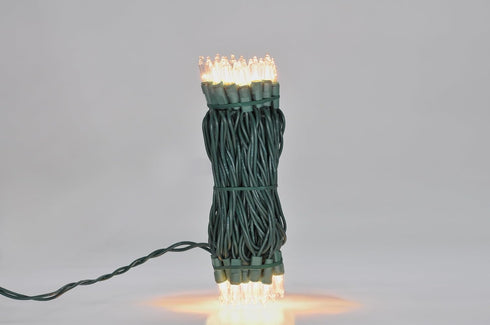 35 Brite Star Lt Straight Line Lights, Clear, Green Wire