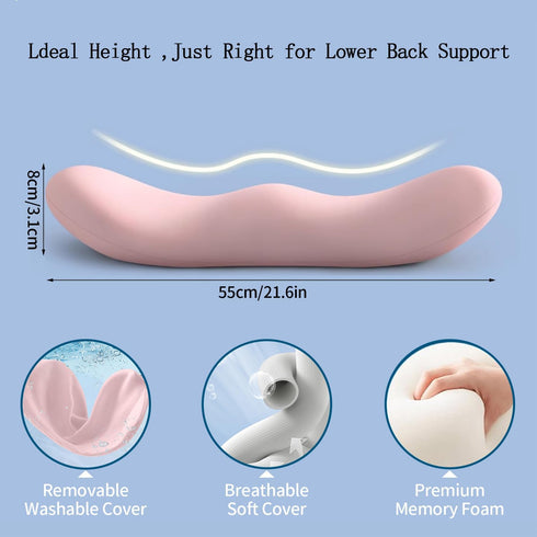 GDLKPS Sleep Lumbar Support Pillow is Used to Relieve Low Back Pain.Memory Foam Back Wedge Bolster Pillow for Side