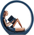 EKDJKK Resin Figurine Reading a Book Yoga Girl Bookshelf Bookcase Aesthetic Decoration