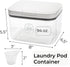94 OZ/2.8L Tlence Laundry Pods Container, One-Press Lid Laundry Powder Holder Dispenser, Clear PET Detergent Sheet
