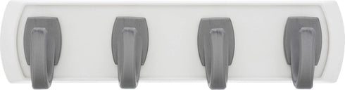 HIGH & MIGHTY 515305 Key Rail Organizer Hook Rail | Easy Tool-Free Installation | Holds up to 5lbs, Small, White &