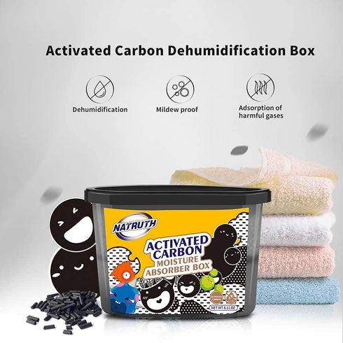 NATRUTH 500mL Moisture Absorber Boxes, Closet Dehumidifier, Eradicate Odor, 9 Packs for Closet, Shoes Box, Bathrooms