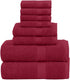 QUBA LINEN Pack of 8 Towels Set, 2 Large Bath Towels, 2 Hand Towels,