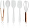 COOK WITH COLOR Silicone Cooking Utensils, 5 Pc Kitchen Utensil Set, Easy to Clean Silicone Kitchen Gadgets - White and