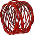Handmade Round Red Mesh Napkin Rings - Set of 6 Holders for Dining Table Parties, Dia: 2 Inch