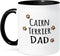 3dRose Cairn Terrier Dog Dad Mug, 11 oz, Black with Brown Muddy Paw Prints