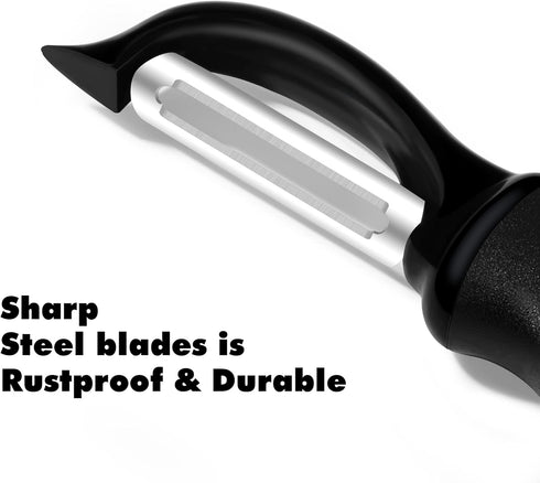 Rainspire 2-Pack Vegetable Peeler Potato Peelers for Kitchen, Sharp Stainless Steel Blades Veggie, Comfortable Handle