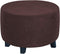 H.VERSAILTEX Round Ottoman Slipcover | Ottoman Covers Stretch with Elastic Bottom, Real Velvet Plush Fabric