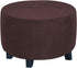 H.VERSAILTEX Round Ottoman Slipcover | Ottoman Covers Stretch with Elastic Bottom, Real Velvet Plush Fabric