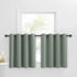 NICETOWN Blackout Tiers Valance Curtain, 2 Panels 52" x 30", Thermal Insulated Grommet, Greyish Green for Kitchen/Office