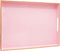 MaAixHom 15.8" x 11.8" Pink Decorative Serving Tray with Gold Trim and Handles,