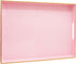 MaAixHom 15.8" x 11.8" Pink Decorative Serving Tray with Gold Trim and Handles,
