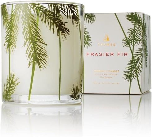 Thymes Frasier Fir Pine Needle Candle - Holiday Candles with Notes of Crisp Siberian Fir, Cedarwood & Sandalwood, 6.5 oz