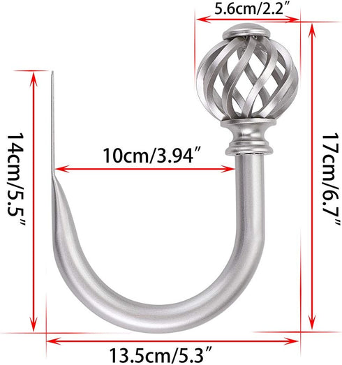 Sumnacon Set of 2 Metal Curtain Holdbacks, Decorative Wall Mounted Drapery Tiebacks with Screws for Bedroom Livingroom