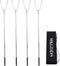 49” Large Fork Head Hot Dog Sticks for Campfires, Extra Long Telescoping Marshmallow Roasting Sticks, 4 Pack