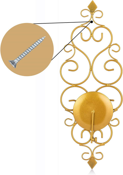 Set 2 Sziqiqi Iron Wall Candle Sconce Holder of Hanging Wall Mounted Pillar Candle Sconces Holder, Wall Sconces Decor