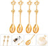 ABOOFAN 8PCS Stainless Steel Golden Coffee Cake Spoons, Small Teaspoon for Ice-Cream, Soup