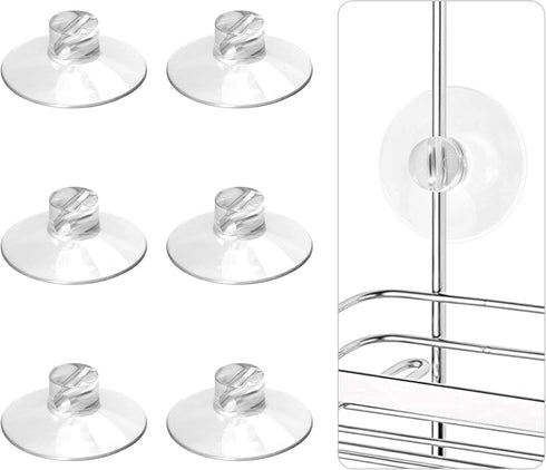 YeeBeny 6Pcs Shower Caddy Connectors - Heavy Strength Suction Cups for Bathroom, Compatible with Zenna Home