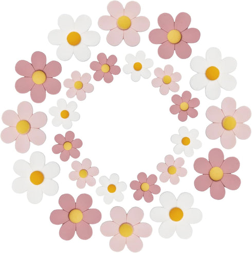 18 Pcs Flower Refrigerator Magnets, Cute Pink Refrigerator Magnets for Whiteboard, Girls Locker Magnets