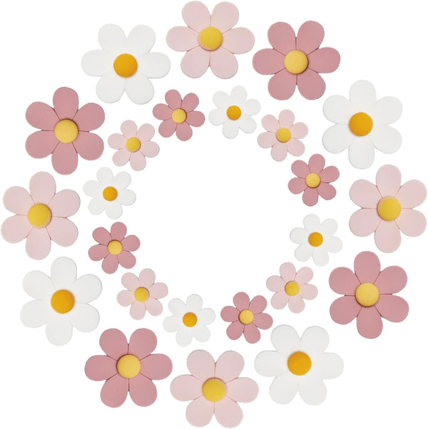 18 Pcs Flower Refrigerator Magnets, Cute Pink Refrigerator Magnets for Whiteboard, Girls Locker Magnets